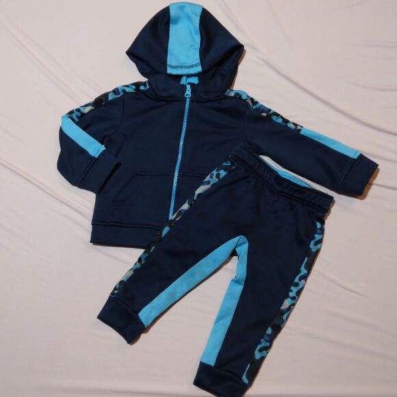 🌍5/$10🌎 18 Months Athletic Works Tracksuit Blue Camo 2-piece set - Picture 1 of 5